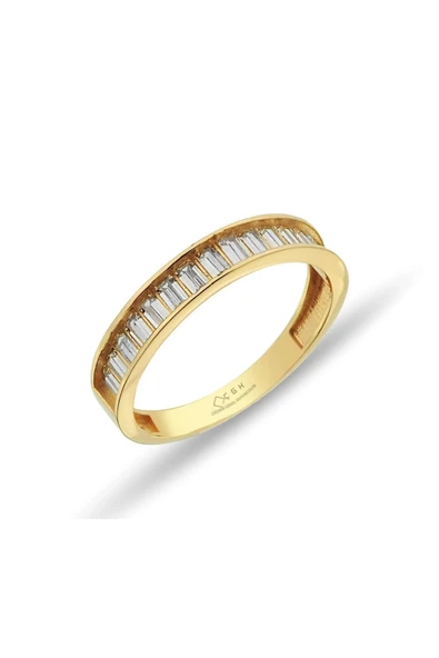 Gold Yarım Tur Taşlı Altın Yüzük ürün görseli 1