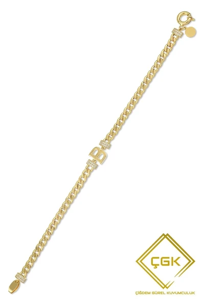 B Harfi Gurmet Altın Bileklik - 2