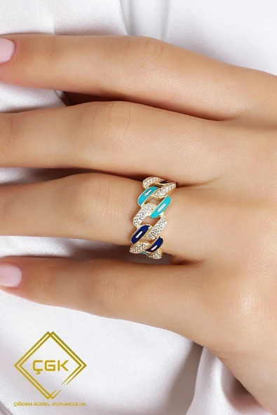 Renkli Gurmet Altın Yüzük