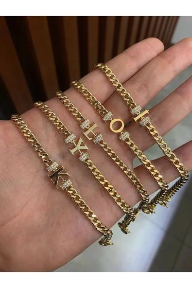 B Harfi Gurmet Altın Bileklik - 3