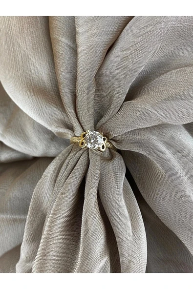 Sonsuzluk Tektaş Altın Yüzük 14yeni0111 - Resim 3