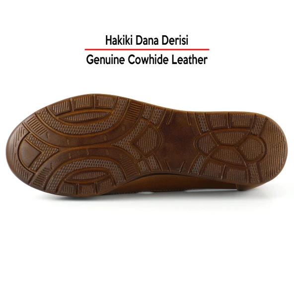 Erkan Saçmacı Aida Taba Hakiki Dana Derisi Kesik Detaylı Lastikli Slip-On Günlük Ayakkabı - 4
