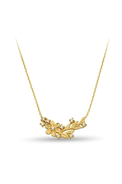 Manolya Çiçeği Kadın Altın Kolye ZK0395 ürün görseli 1