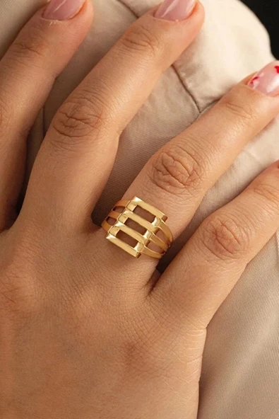 4 Sıra Kaburga Altın Yüzük ürün görseli 1