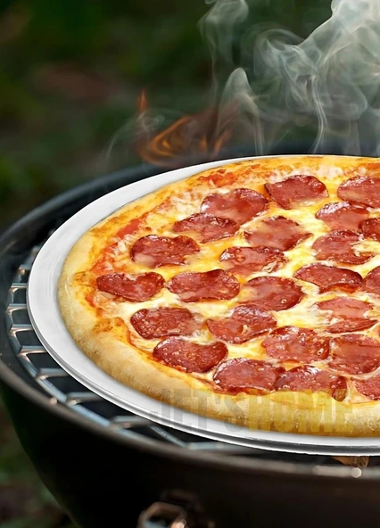 Pizza Tepsisi Alüminyum Pizza Teli Lahmacun Tepsisi 33 Cm - Resim 3