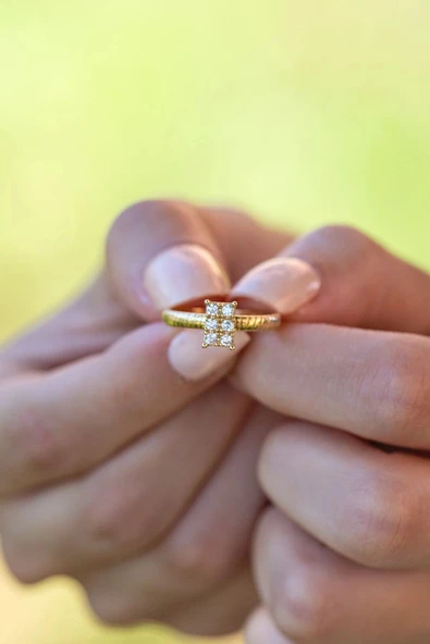 Gurmet Detaylı Baget Altın Yüzük - Resim 2