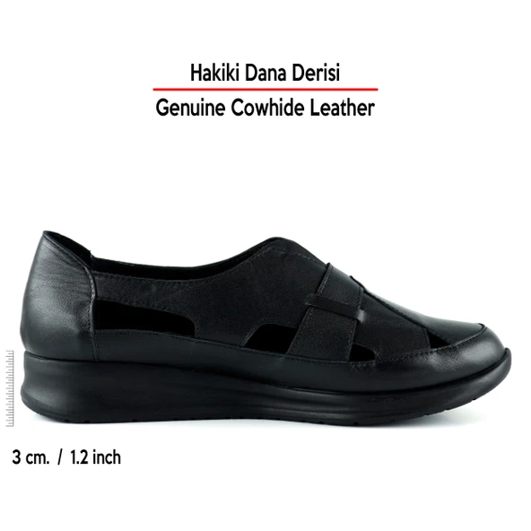 Erkan Saçmacı Aida Siyah Hakiki Dana Derisi Kesik Detaylı Lastikli Slip-On Günlük Ayakkabı - 2