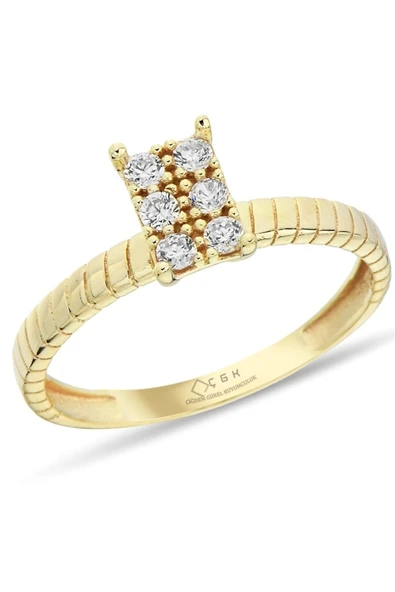 Gurmet Detaylı Baget Altın Yüzük - Resim 3