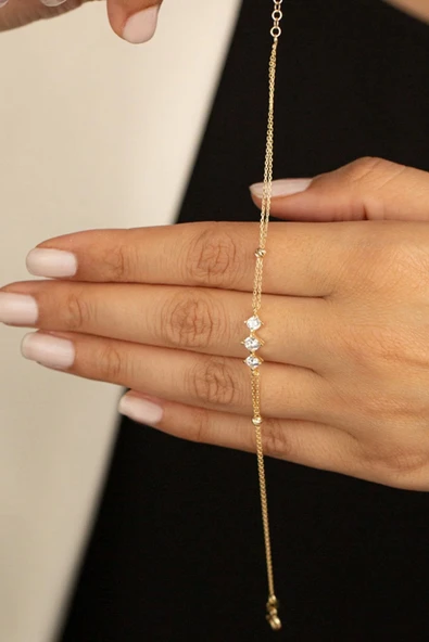 Üçtaş Altın Bileklik - 2