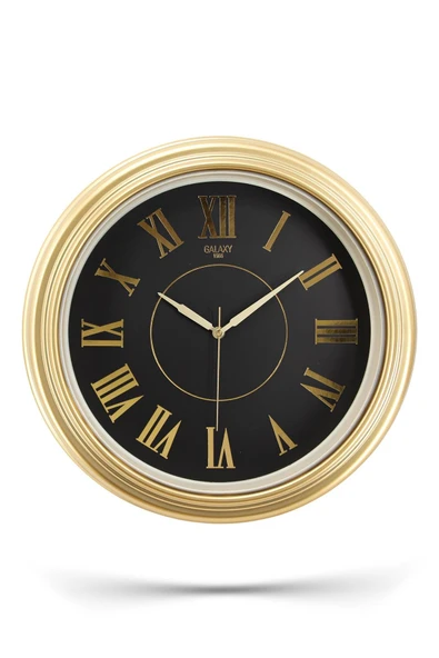 Krem Kasa Gold Çerçeve Roma Rakamlı Duvar Saati 45 cm - 2