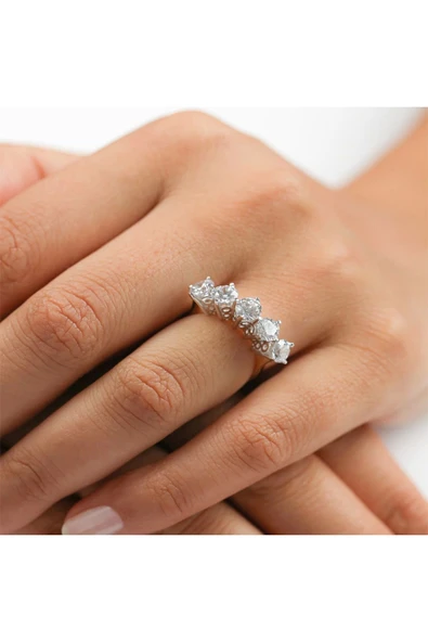 Sevgililer Günü Beştaş Altın Yüzük - Resim 3