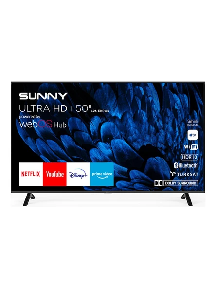 Sunny SN50FMN252 4K Ultra HD 50" 127 Ekran Uydu Alıcılı webOS Smart LED TV