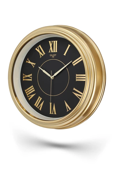 Krem Kasa Gold Çerçeve Roma Rakamlı Duvar Saati 45 cm - 3