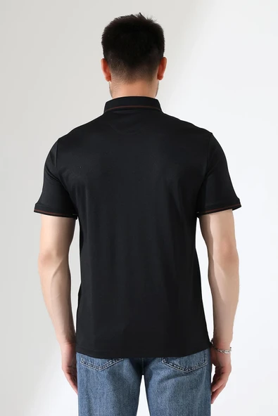 Erkek Çıt Çıt Detaylı Pamuklu Polo Yaka T-shirt - 5