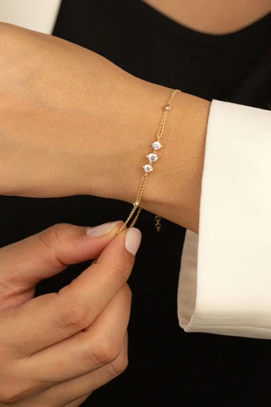 Üçtaş Altın Bileklik