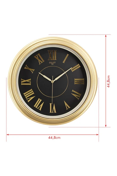 Krem Kasa Gold Çerçeve Roma Rakamlı Duvar Saati 45 cm - 4