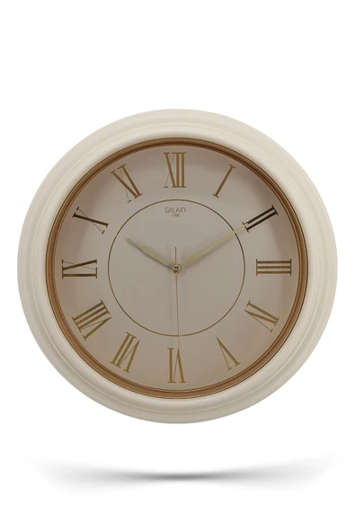 Gold Kasa Krem Çerçeve Roma Rakamlı Duvar Saati 45 cm - 2