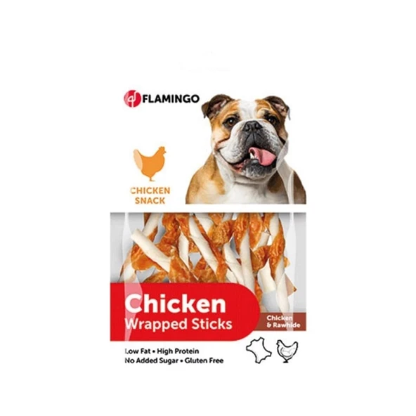 Flamingo Chicken Wrapped Tavuklu Burgu Çubuk Köpek Ödülü 65 gr