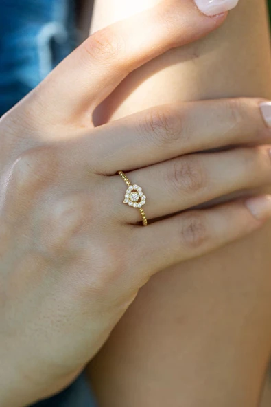 Çıtır Kalp Altın Yüzük ürün görseli 1