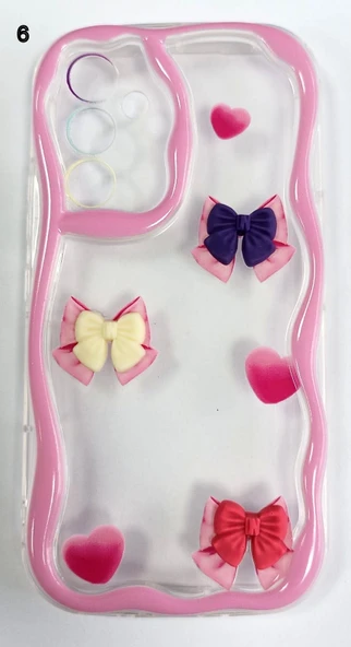 Samsung Galaxy A55 Uyumlu Süslü Objeli Şeffaf Kılıf - Resim 6