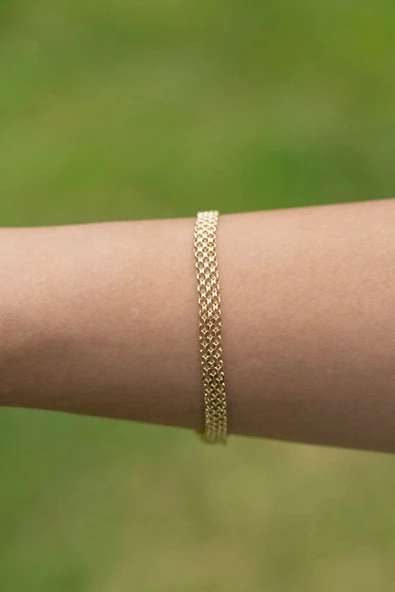 14 Ayar Bismarck Altın Bileklik - Resim 2