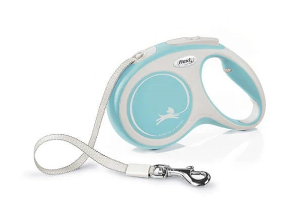 Flexi New Comfort Otomatik Açık Mavi Şerit Gezdirme Medium 5 Mt - 1