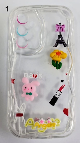 Samsung Galaxy A35 Uyumlu Süslü Objeli Şeffaf Kılıf ürün görseli 1