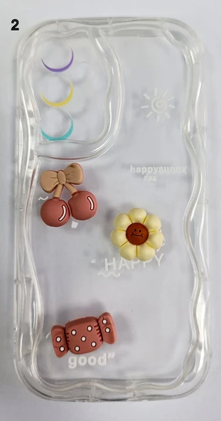 Samsung Galaxy A35 Uyumlu Süslü Objeli Şeffaf Kılıf - Resim 2