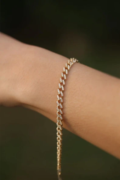 14 Ayar Taşlı Gurmet Altın Bileklik