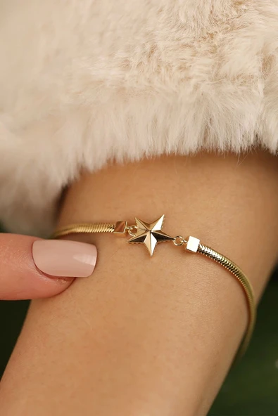 Yıldız Balıksırtı Altın Bileklik