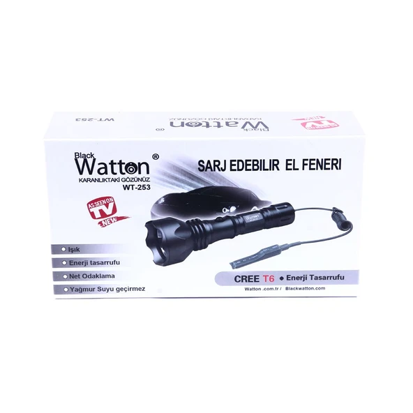 Orjinal 600 Lümen Tx6 Şarjlı Özel Avcı Feneri Wt-253 - 4