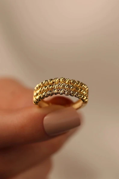Dorikalı 3 Sıra Altın Yüzük - Resim 2