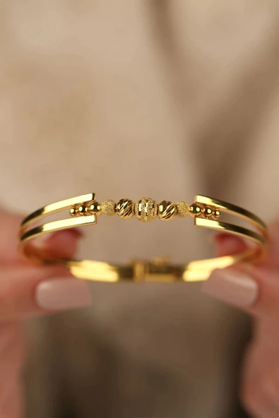 Dorikalı Kaburga Kelepçe Altın Bilezik - Resim 2