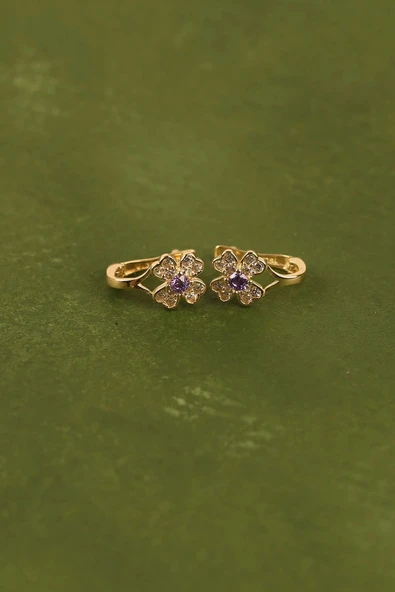 Yonca Çocuk Altın Küpe