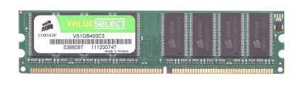CORSAIR Corsair Value DDR-400Mhz 1GB PC3200 DIMM - 1