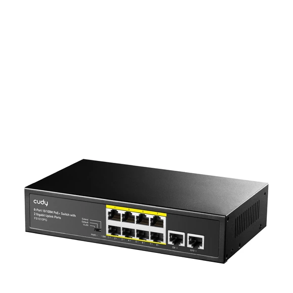 Cudy FS1010PG 8 Port 10/100Mbps 2*FE Uplink VLAN&Extend Mode 250m 120W POE+ Ethernet Switch - 3