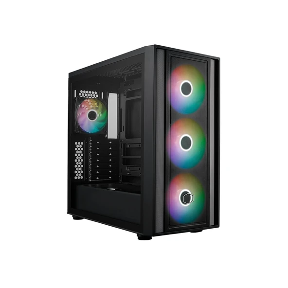 COOLERMASTER CM MasterBox 600 TG Mesh Siyah ARGB 3x14cm Fani, Normal ve Back-Connect Anakart Destekli  ATX Kasa