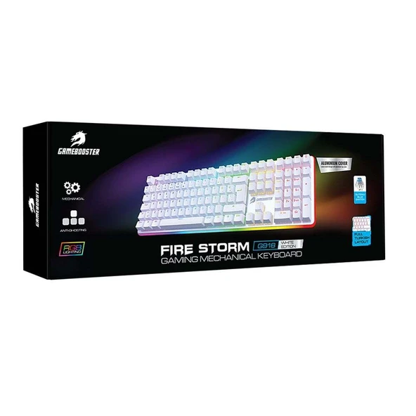 GAMEBOOSTER  g918 fire storm rgb blue switch mekanik beyaz oyun klavyesi - 5
