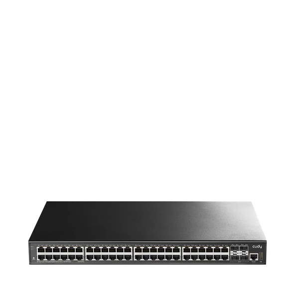 Cudy GS5048S4 48 Port Gigabit 4*10G SFP+ 1*RJ45&USB 19" Rock-Mount Çelik Layer3 Yönetilebilir Switch