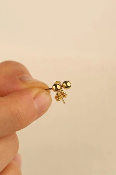 14 Ayar 2mm Top Altın Küpe