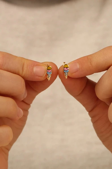 Dondurma Çocuk Altın Küpe