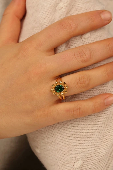 Dorikalı Tektaş Altın Yüzük - 2