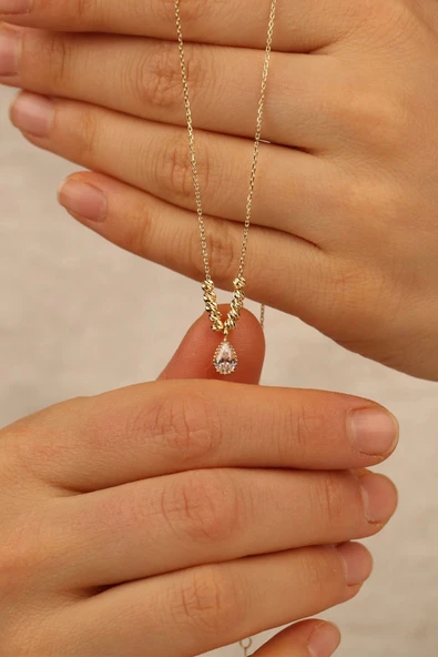 Damla Altın Kolye - Resim 2