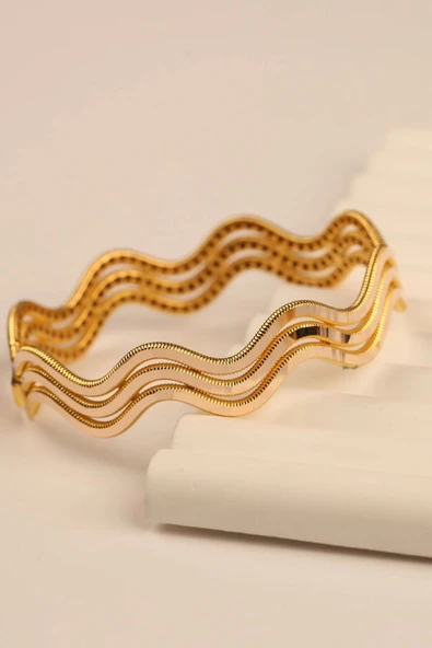 Ajda Yaldızlı Altın Bilezik - 6