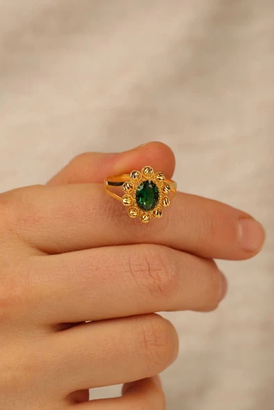 Dorikalı Tektaş Altın Yüzük - 4