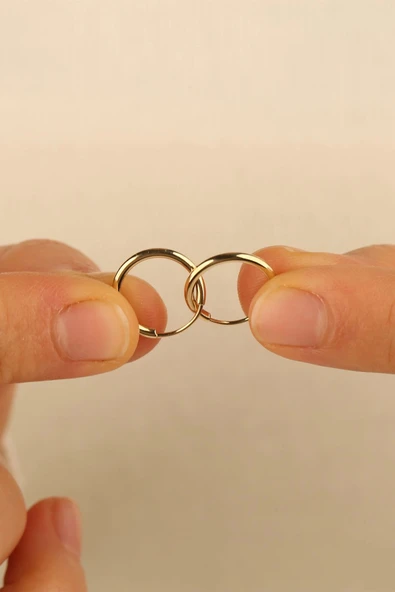 14 Ayar 1 cm Halka Altın Küpe