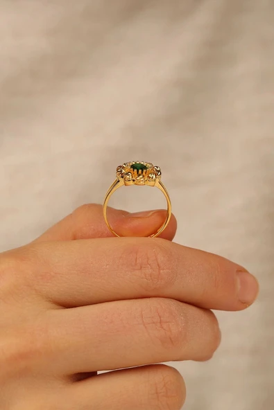 Dorikalı Tektaş Altın Yüzük - 3