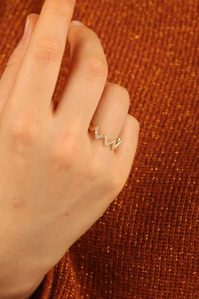 Zikzak Çıtır Altın Yüzük - Resim 3