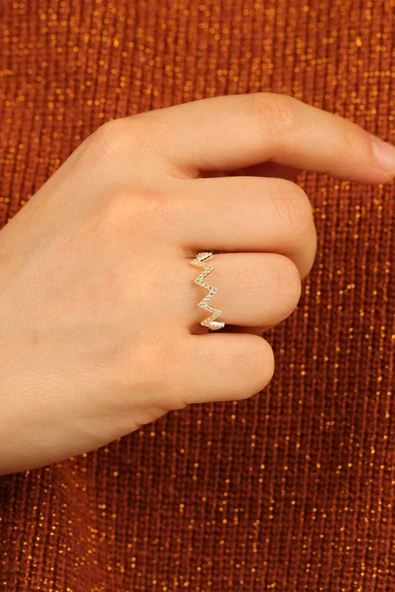 Zikzak Çıtır Altın Yüzük ürün görseli 1