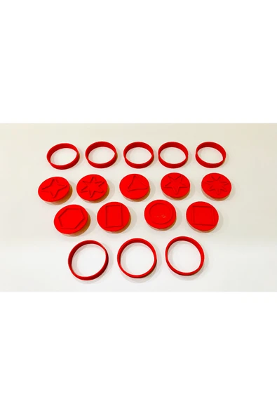 Luga Atölye Kurabiye - Oyun Hamuru - Damga ve Kesici 9 Parça Geometrik Şekilli Hamur Şekillendirici Kalıp Seti - 4